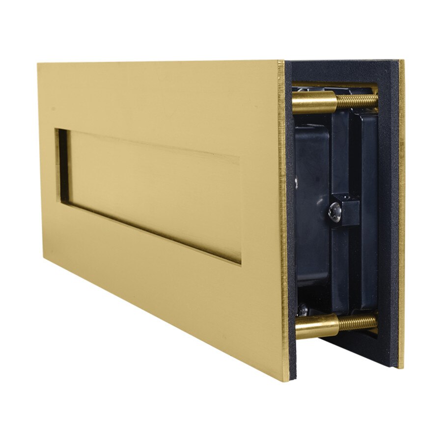 satin brass sleeved letter plate